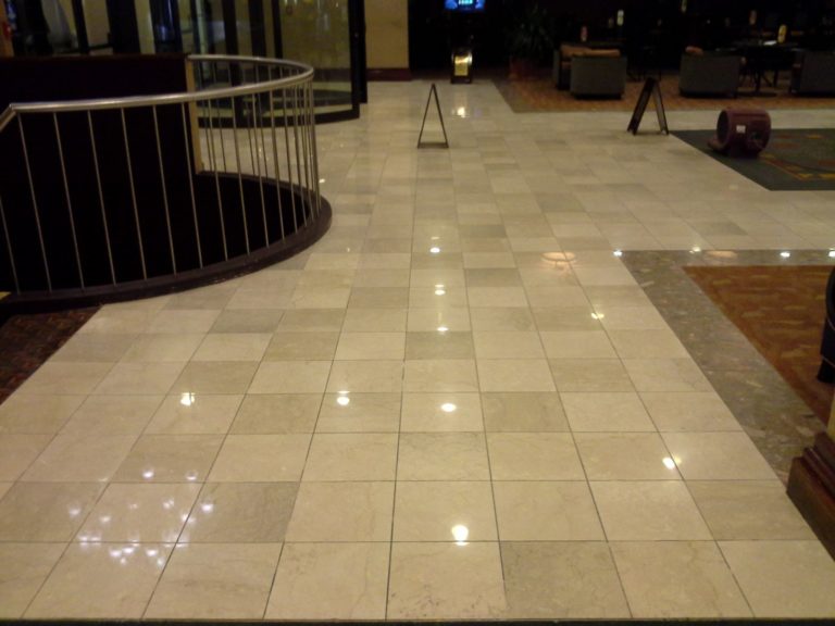 Commercial stone floor restoration