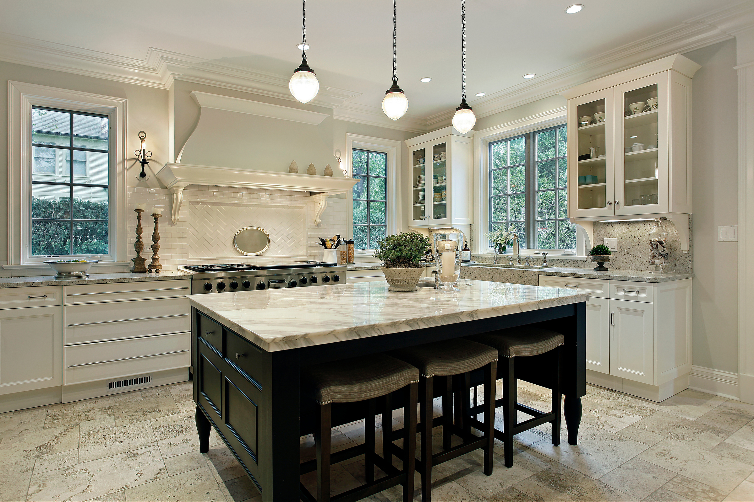 Kitchen with granite countertops Kitchen remodel and repair of stone